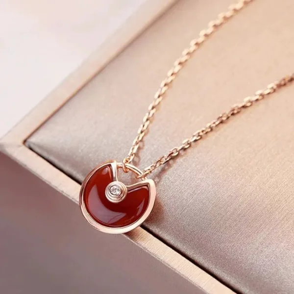 Red Agate Amulet Necklace