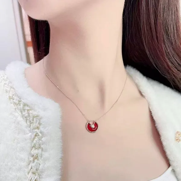 Red Agate Amulet Necklace - 图片 6