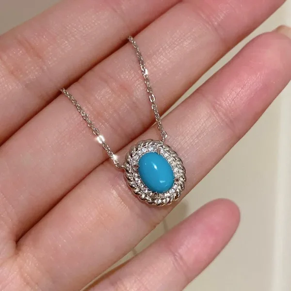 Turquoise Halo Pendant - 图片 2