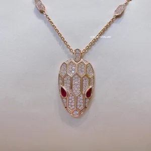 Ruby Snake Head Pendant