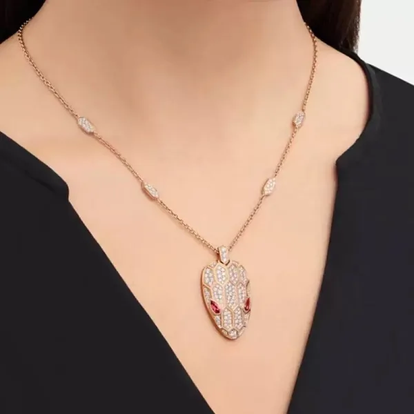 Ruby Snake Head Pendant - 图片 4