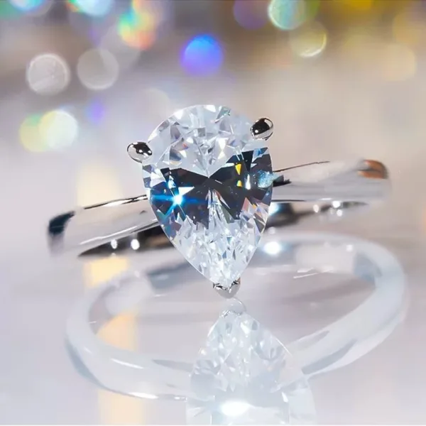 Aquamarine Teardrop Ring - 图片 3