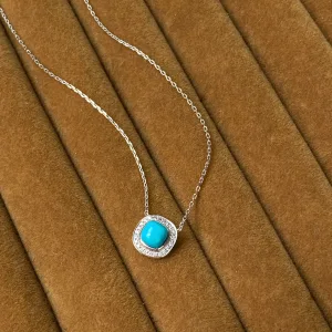 Turquoise Square Pendant Necklace