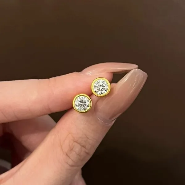 Bubble Diamond Stud Earrings - 图片 2