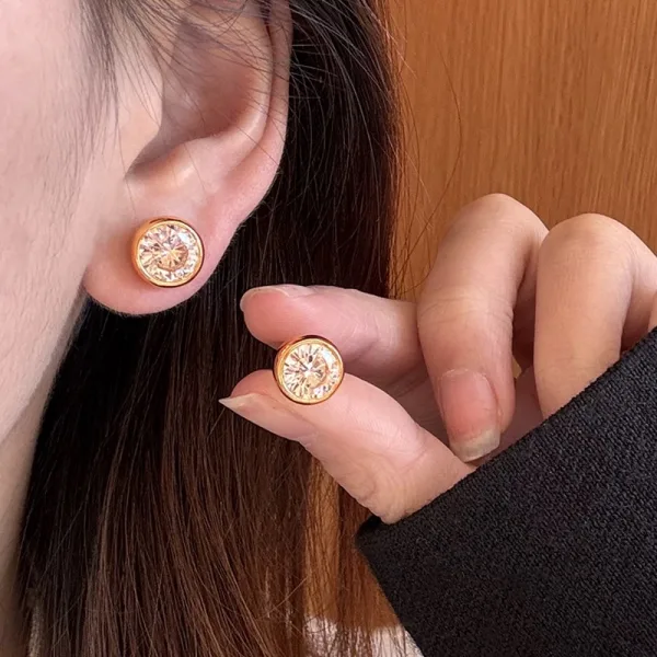 Bubble Diamond Stud Earrings - 图片 5