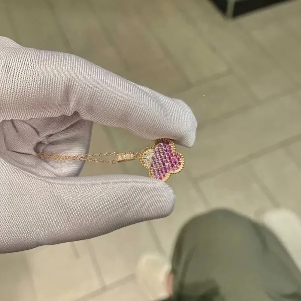 Four-Leaf Clover Diamond Pendant - 图片 2