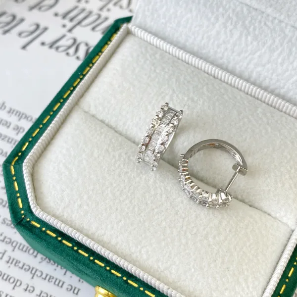 Galaxy Diamond Hoop Earrings - 图片 3