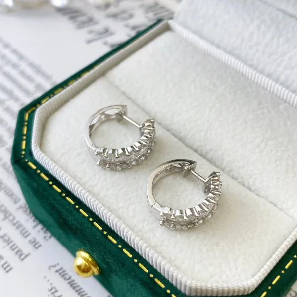 Galaxy Diamond Hoop Earrings - 图片 4